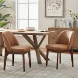 bason upholstered faux leather dining chairs