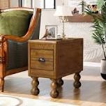 Vintage Bedside Table, Solid Wood Intelligent Bedside Table, Multifunctional Bedside Cabinet, Suitable For Bedrooms And Living Rooms