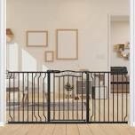 Extra-Wide Auto-Close Safety Gate – Adjustable No-Drill Installation, Modern Arched Design for Doorways, Stairs, and Indoor/Outdoor Use