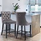 modern velvet upholstered bar stools
