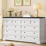 double dresser with 10 storage drawers