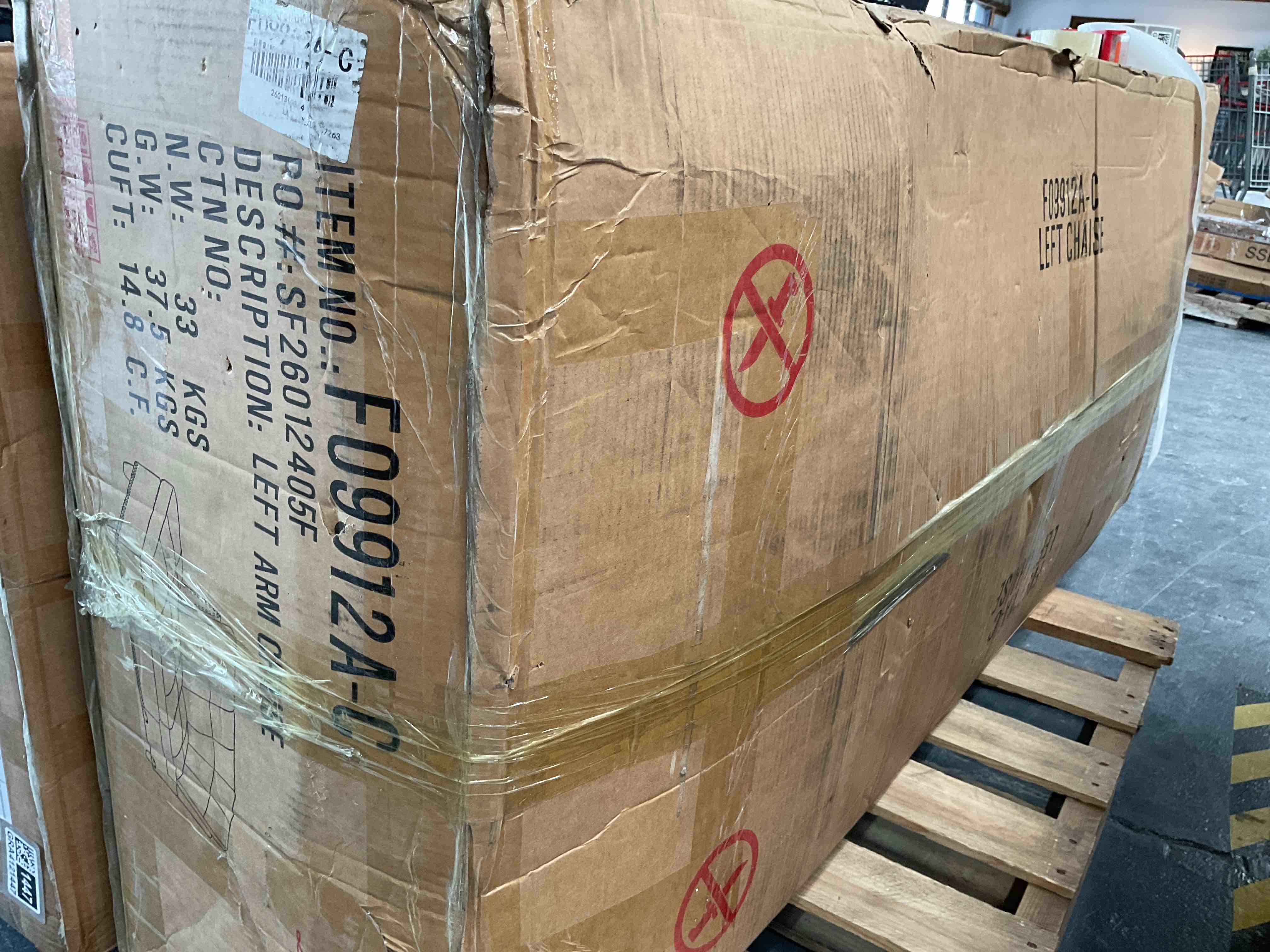 Condition photo showing Good Condition for adebisi 97.2" wide faux leather corner sectional with ottoman