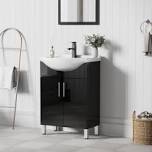 24" freestanding single bathroom vanity with thick euro ceramic sink, faucet