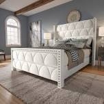 56" velvet wingback bed frame