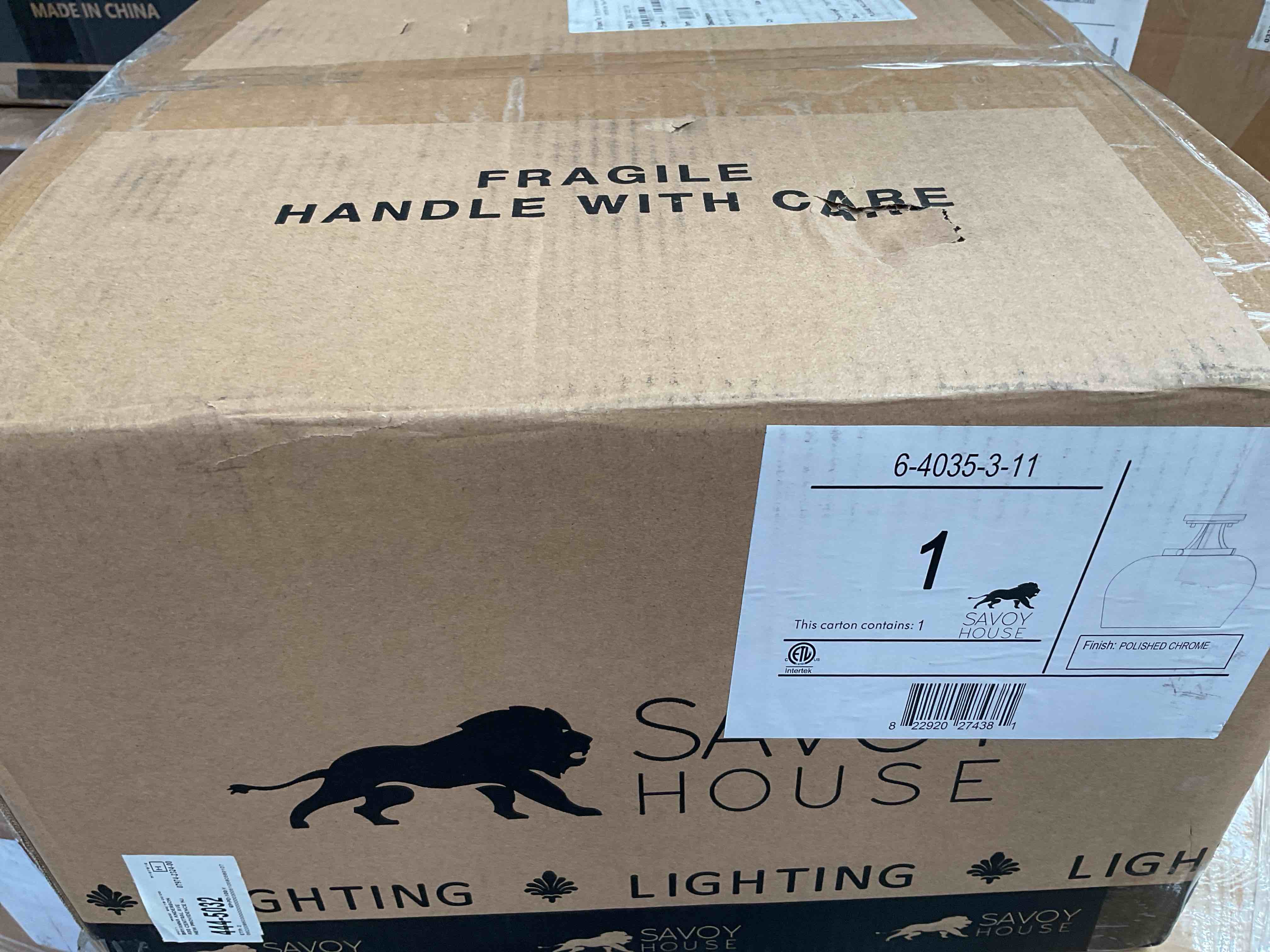 Condition photo showing Good Condition for savoy house polished chrome light fixture