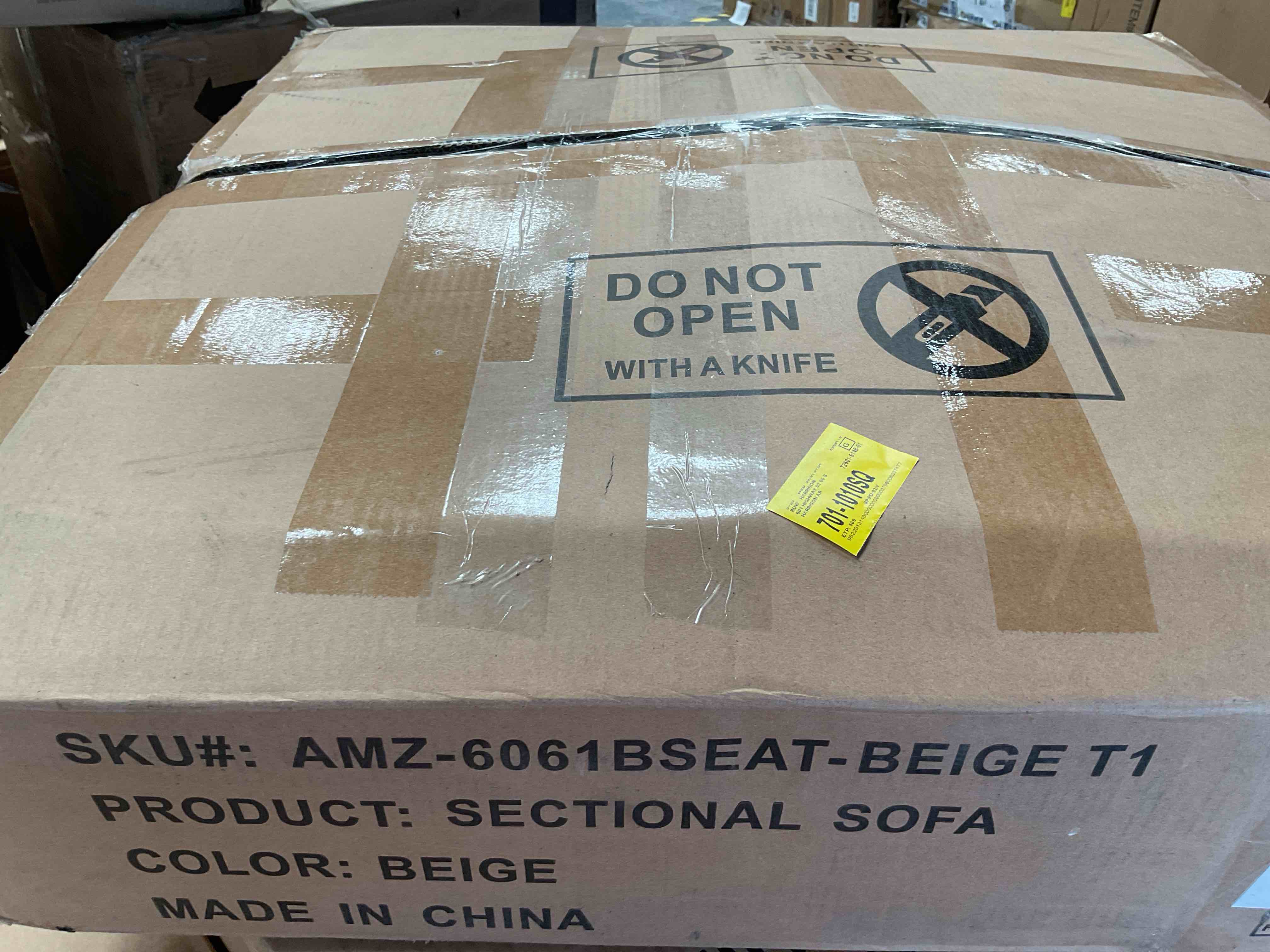 Condition photo showing Good Condition for 6061 beige sectional sofa b4