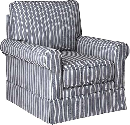 kandyn 29.7" w modern soft stripe upholstered swivel barrel chair with removable cushion