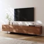 modern 4-door tv stand storage credenza