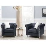 latonya velvet chair, grey