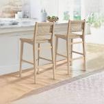 natural cane counter stool 2 pk
