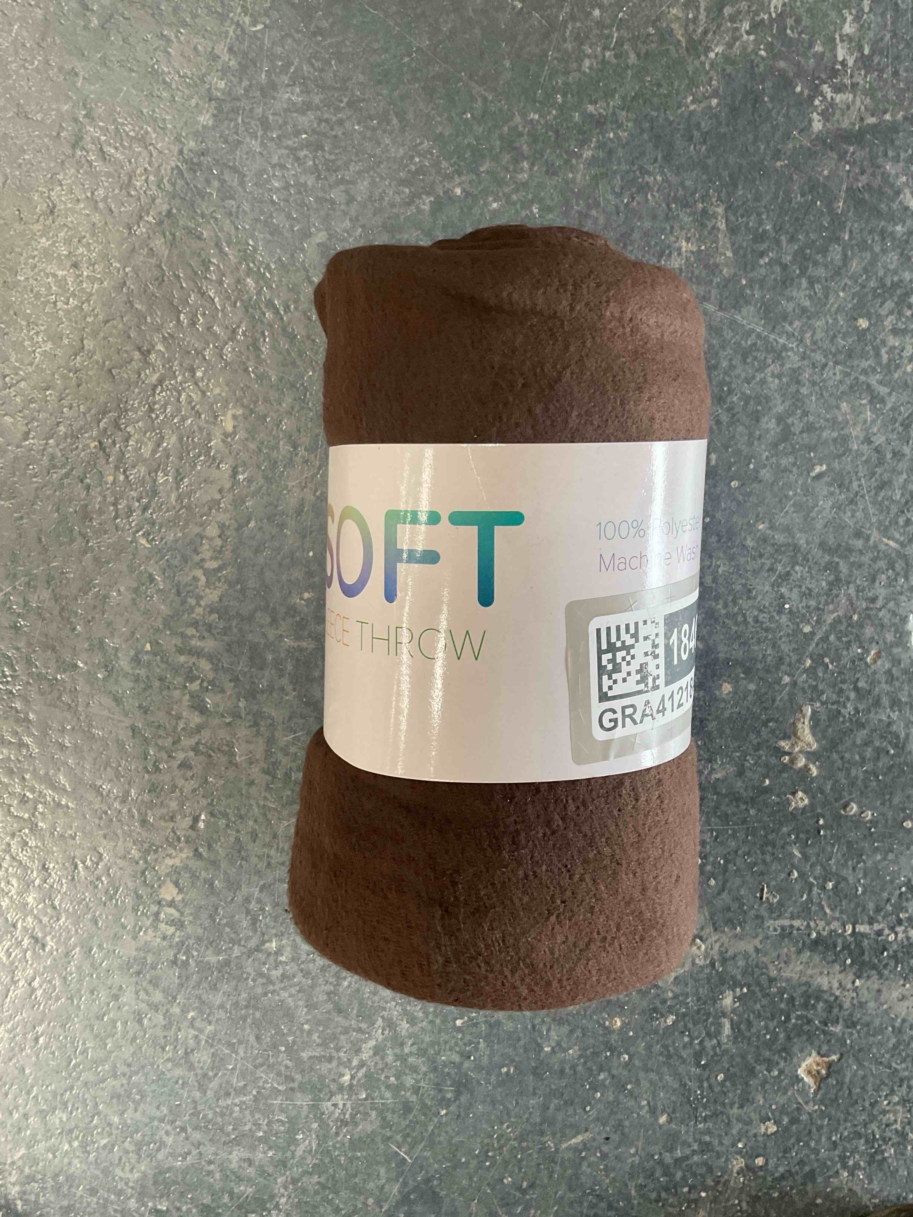 Condition photo showing Good Condition for 50x60 fleece throw chocolate brown
