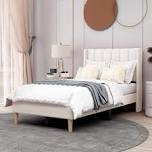 beige twin bed