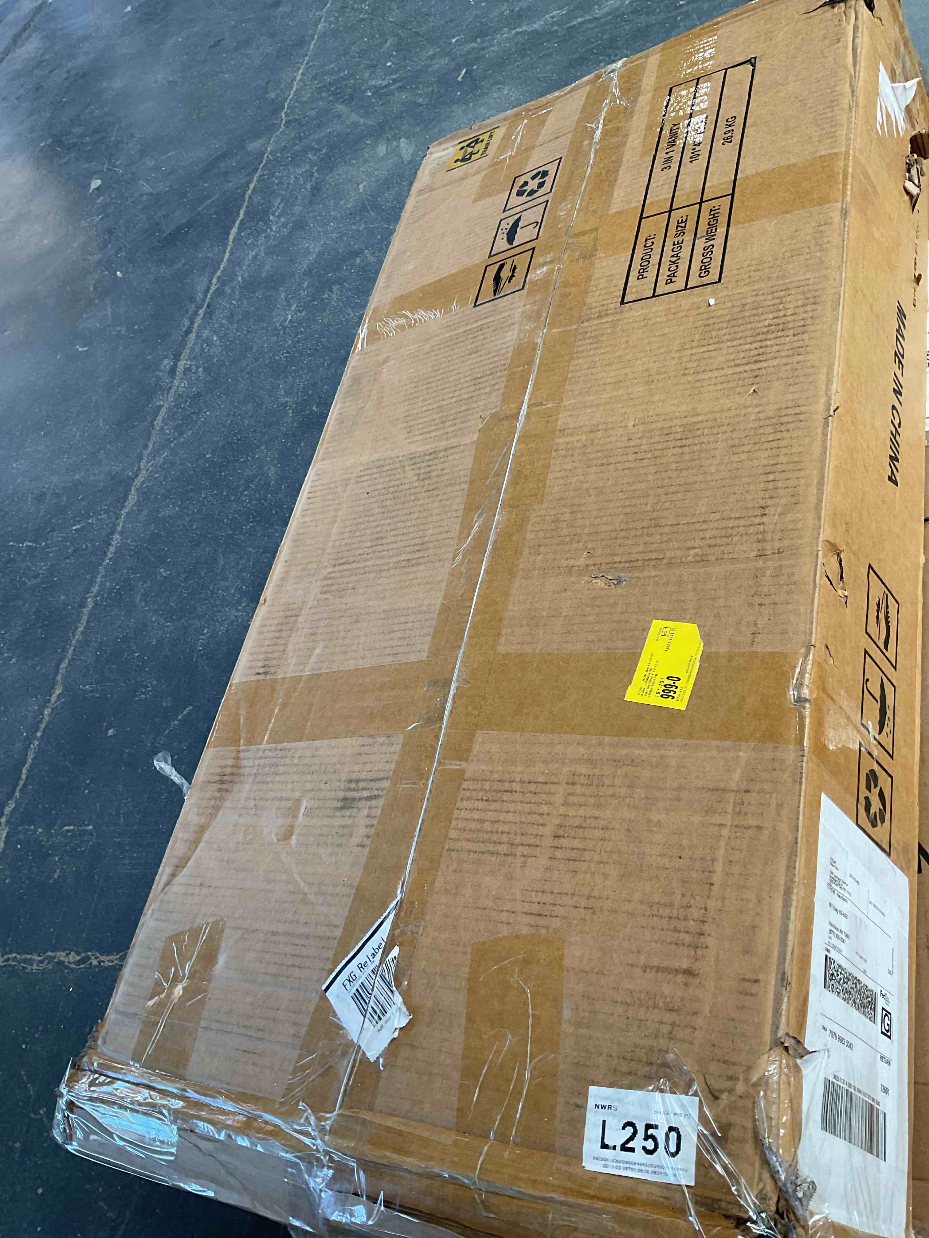 Condition photo showing Good Condition for 3 in 1 vanity desk with flip top mirror and lights