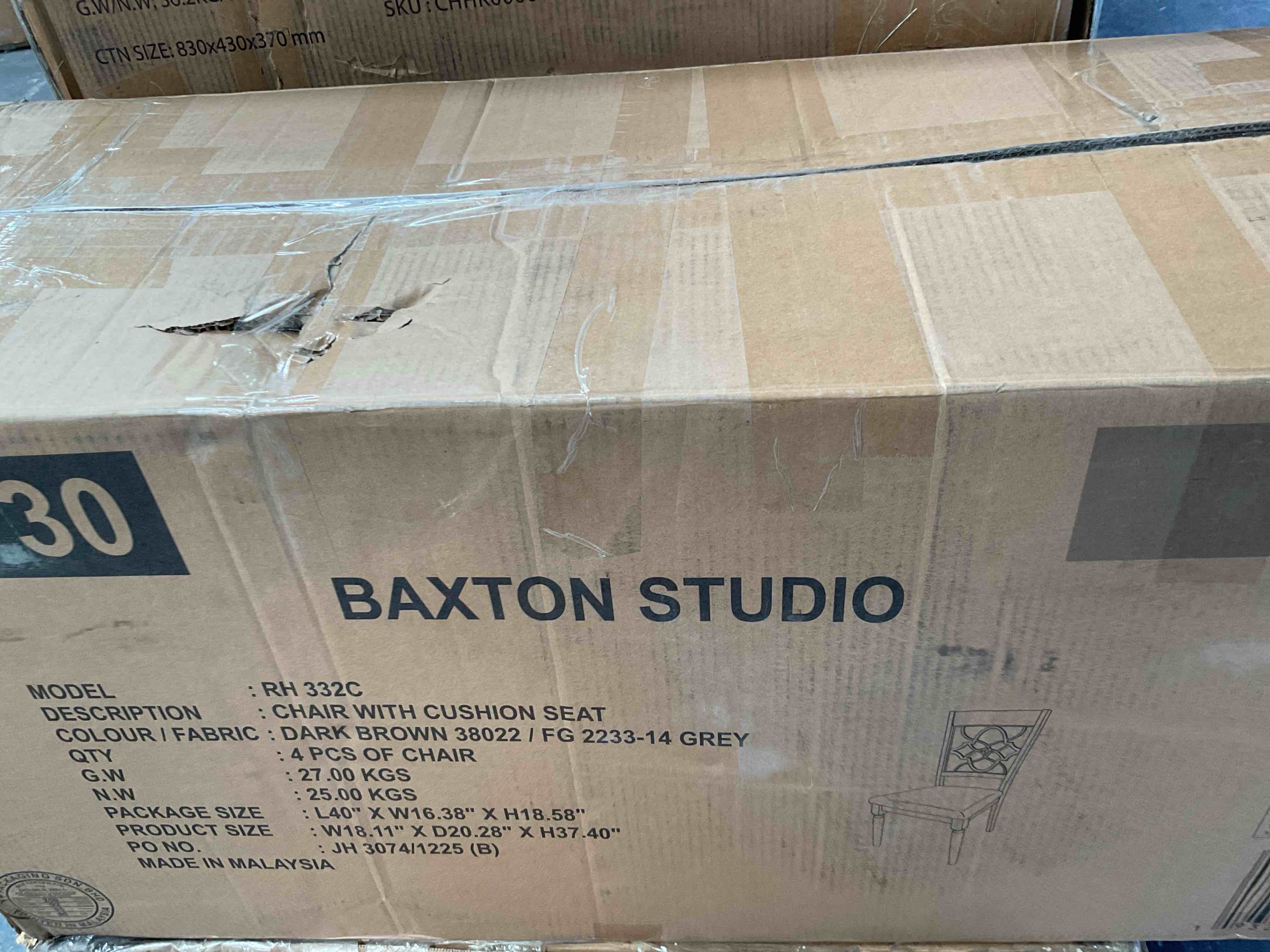 Condition photo showing Good Condition for dark brown chair with cushion seat