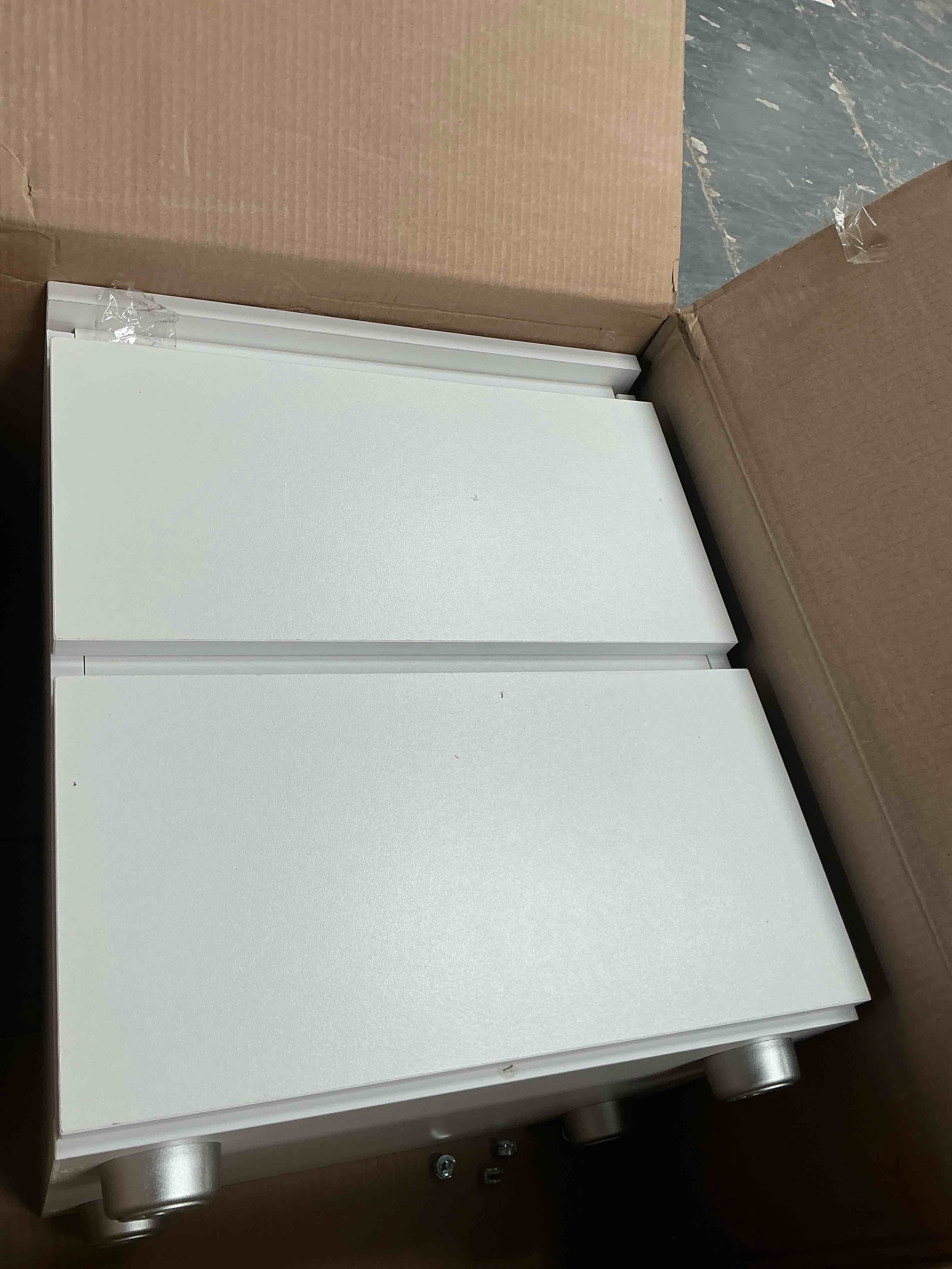 Condition photo showing Good Condition for white 2 drawer nightstand
