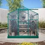polycarbonate aluminum frame greenhouse with ventilation and rain gutter walk in greenhouse for outdoors