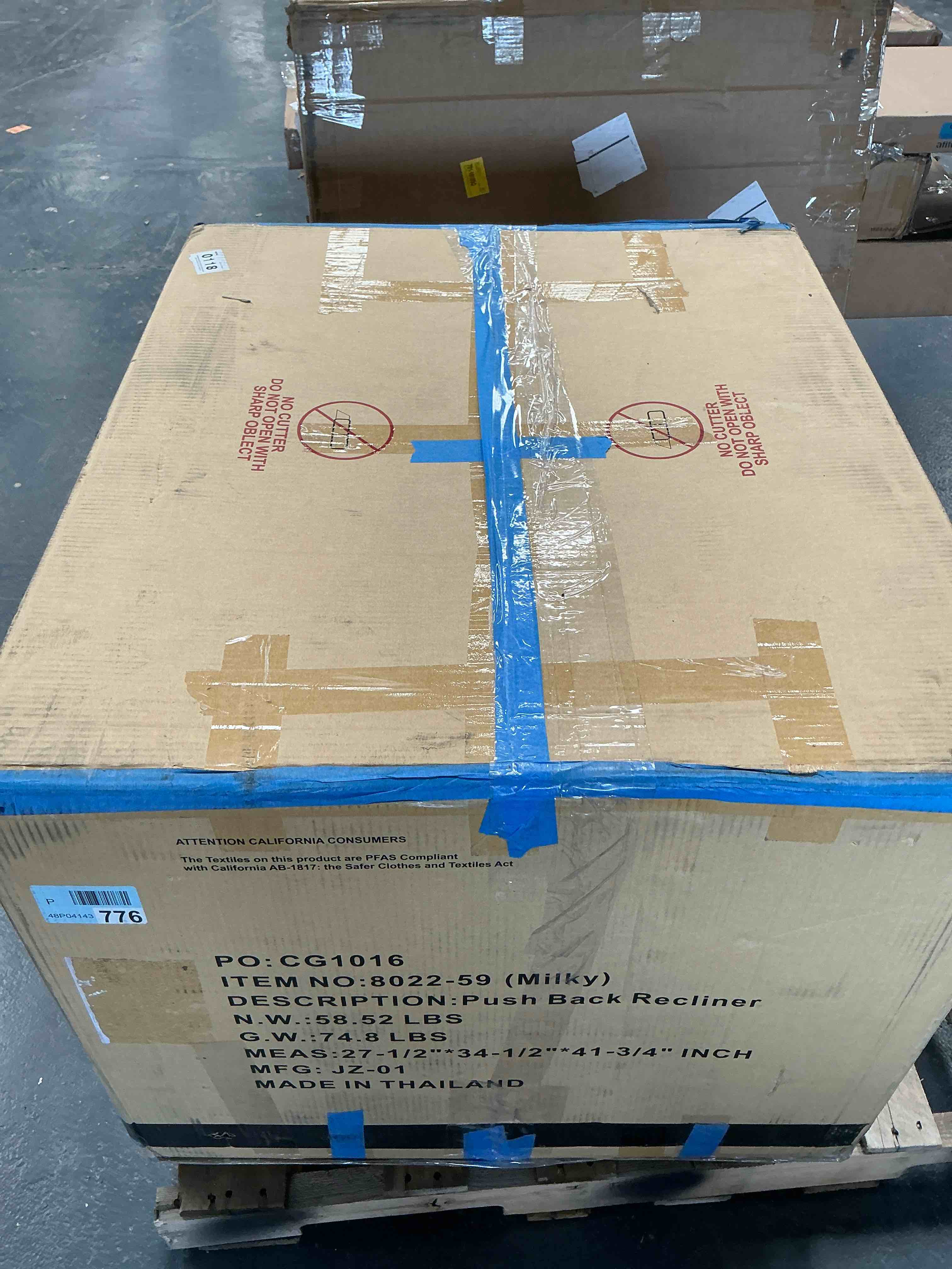 Condition photo showing Good Condition for solaris wood arm push back recliner - milky 8022-59