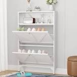 shoe storage cabinet for entryway with 2 flip drawers, freestanding shoe organizer with legs,farmhouse narrow shoe storage cabinet for entryway, foyer, hallway,living room