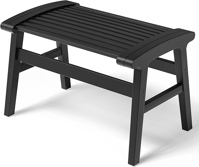 shower chair for insider shower, bamboo shower bench with big soft surface waterproof nonslip shower stool for elderly disabled, sturdy shower seat 350 lbs capacity for bathroom, living room