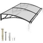Solid Polycarbonate Sheet Window Awning Door Canopy  Panel with Large Drainage Grooves Bracket Outdoor Patio Shelter