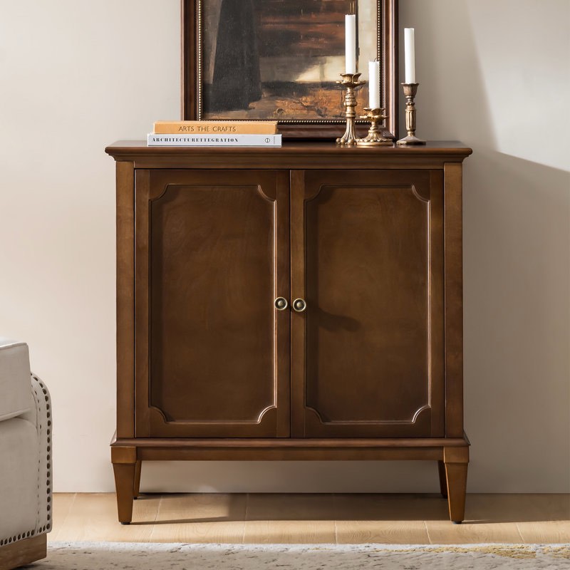 Kayte Transitional 31.5"W 2-Door Accent Cabinet with Adjustable Shelves and Cable Management