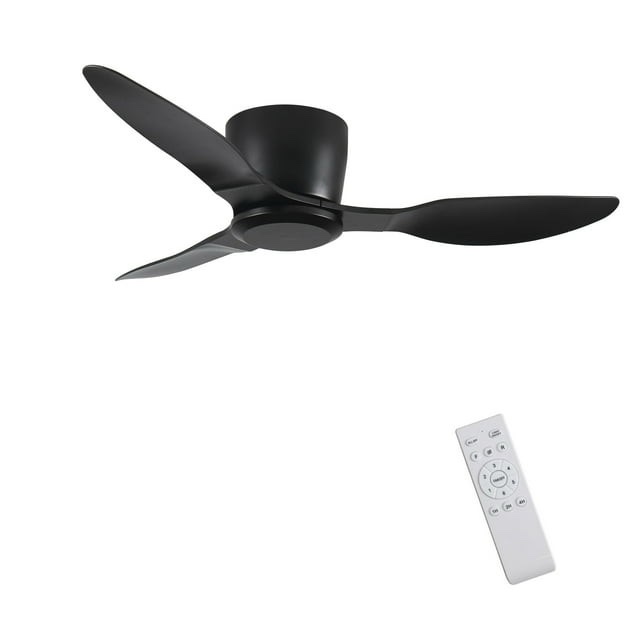 42" Flush Mount Ceiling Fan without light, 3 Reversible Blades, with 6 Speeds