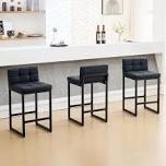 upholstered low back bar & counter stool with thickened metal frame for kitchen island