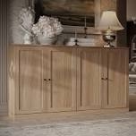 palace imports premium 100% solid european oak hardwood modular dining room sideboard with shaker doors – 64" wide, 35.75" tall