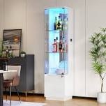 Wine Cabinets, Glass Display Cabinet With 3 Color Led Light