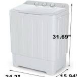 30Lbs High Efficiency Portable Washer & Dryer Combo 19Lbs Washer/11Lbs Spinner With Drain Pump