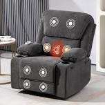 Modern Swivel and Rocking Recliner with Heating and Massage