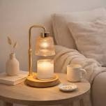 candle warmer lamp with timer, height adjustable dimmable modern wax melts warmer for jar candles, table lamp for home living bedroom farmhouse