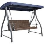 3-Seat Outdoor Patio Porch Swing with Adjustable Canopy