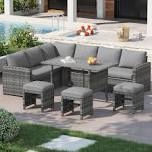 7 pieces outdoor sectional patio conversation set