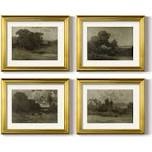 Vintage Landscape LXXI  -4 Piece Set of Framed Prints
