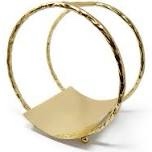 Gold Brass Circle Magazine Rack