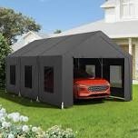 12 x 20 ft heavy duty carport, portable garage with all-steel metal frame