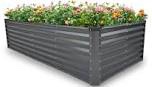 denishia 8 ft x 4 ft galvanized raised garden bed metal outdoor elevated planter box for vegetables, fruits