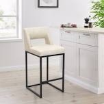 26 inch fresh look upholstered faux leather counter height bar stools with metal frame