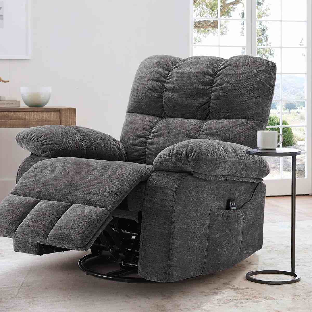 Elysium Power Lift Recliner with Heat and Massage, Infinite Position, Sidepocket