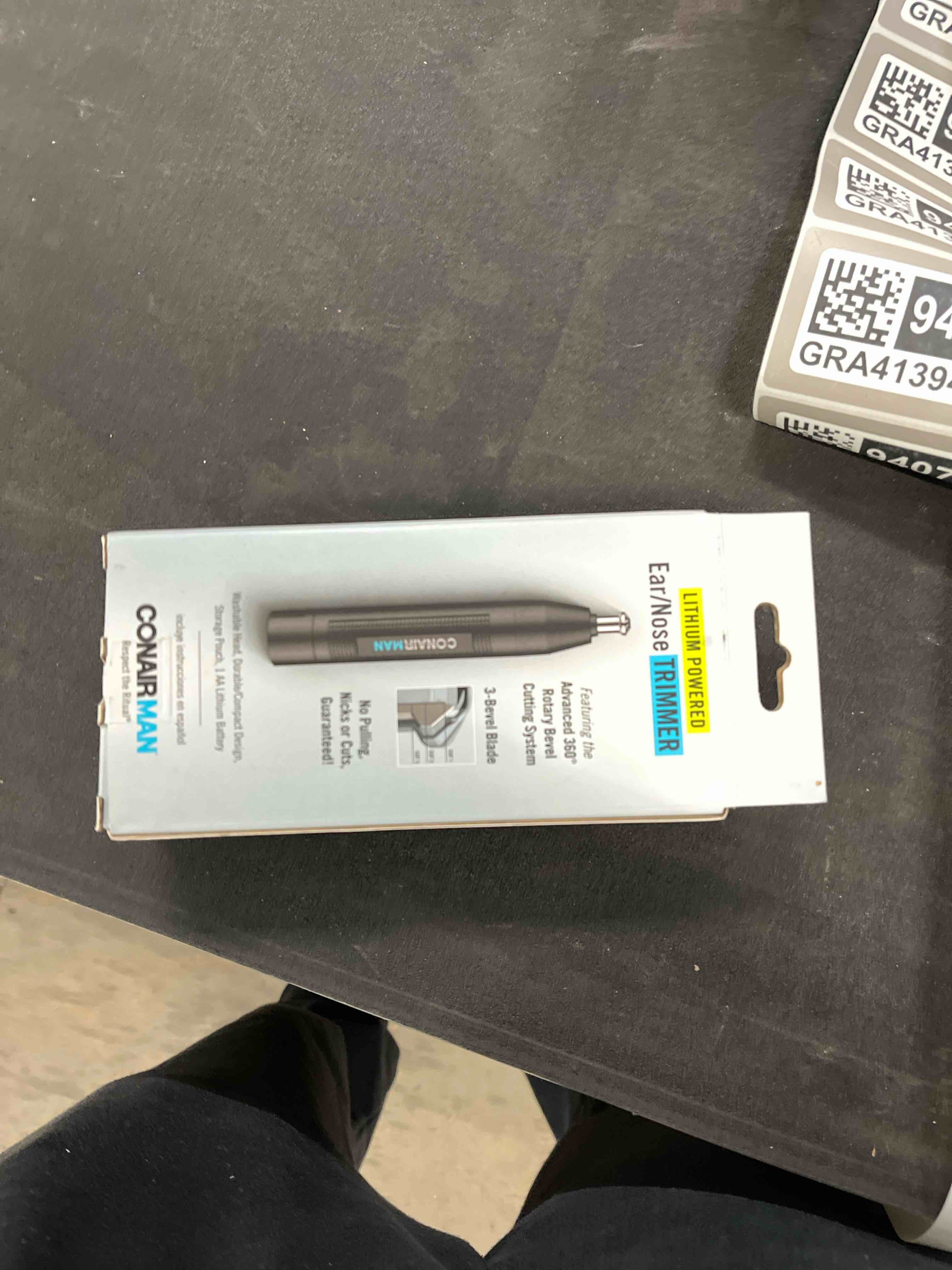 Condition photo showing Good Condition for ConairMan Nose Hair Trimmer for Men, For Nose, Ear, and Eyebrows, Patent 360 Bevel Blade for No Pull, No Snag Trimming Experience, Cordless Lithium-Powered Trimmer with Drawstring Bag Men's: Lithium Powered 1 Count (Pack of 1)