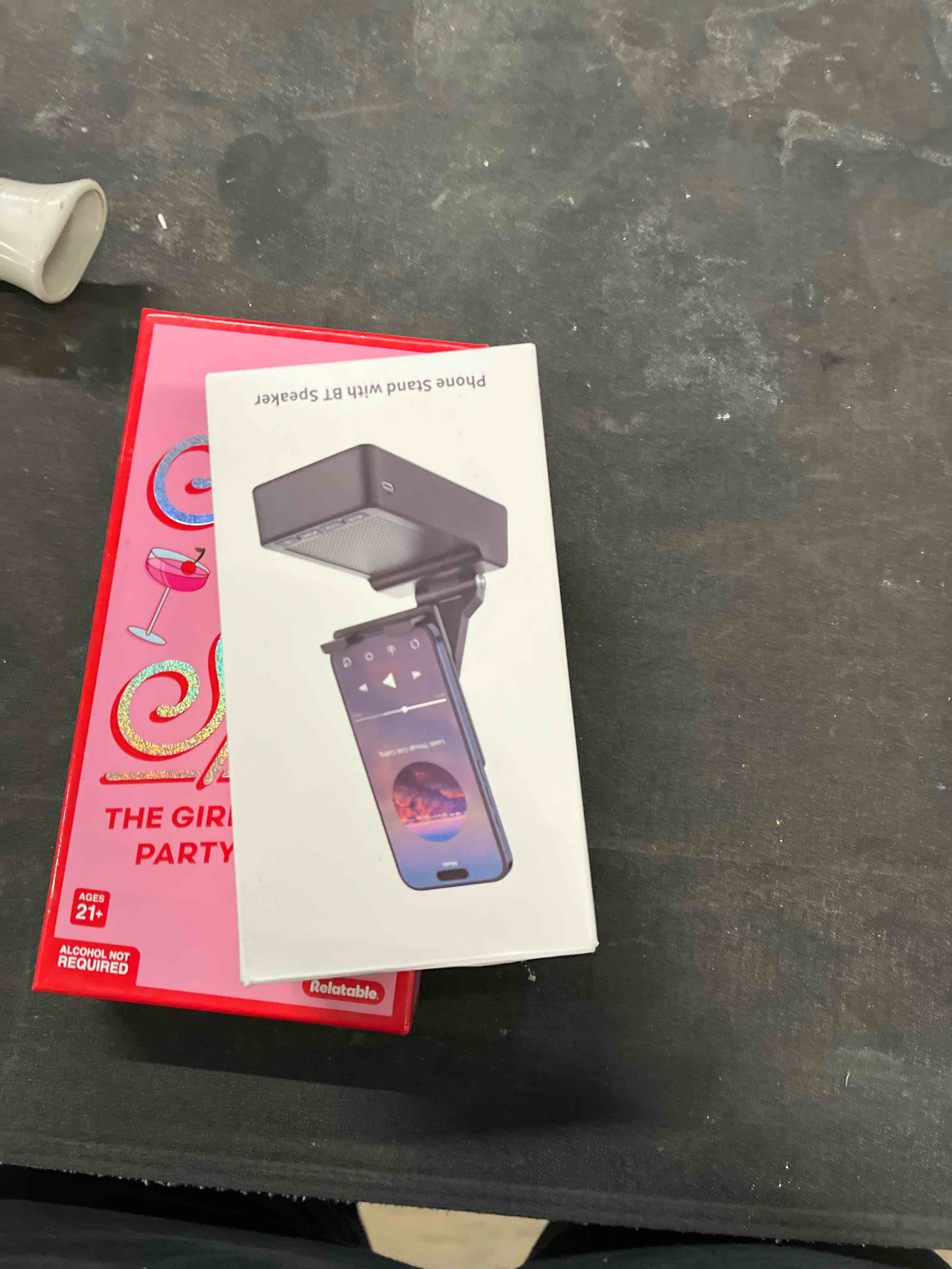 Condition photo showing Good Condition for Gifts for Men Women, Phone Stand with Bluetooth Speaker, HD Surround Sound Speaker, Compatible with all iPhone/Android phones iPad Kindle, Cool Gadget Gift for Men Women Dad Mom Christmas Birthday