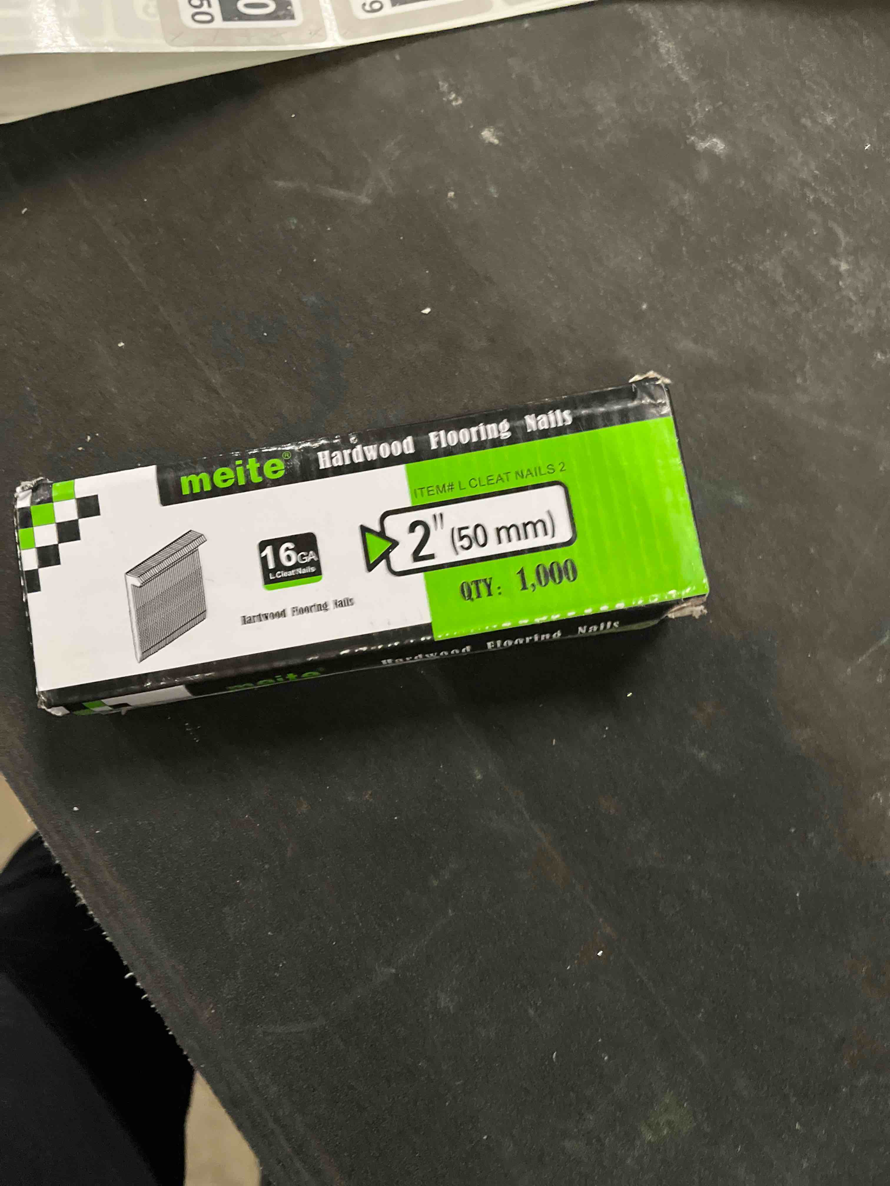 Condition photo showing Good Condition for meite 16 Gauge Flooring Nails 2 Inch, 16GA L Cleat Nails Hardwood Flooring Nails for Flooring Nailer Gun (1,000 Counts) 2 Inch (1 Box)