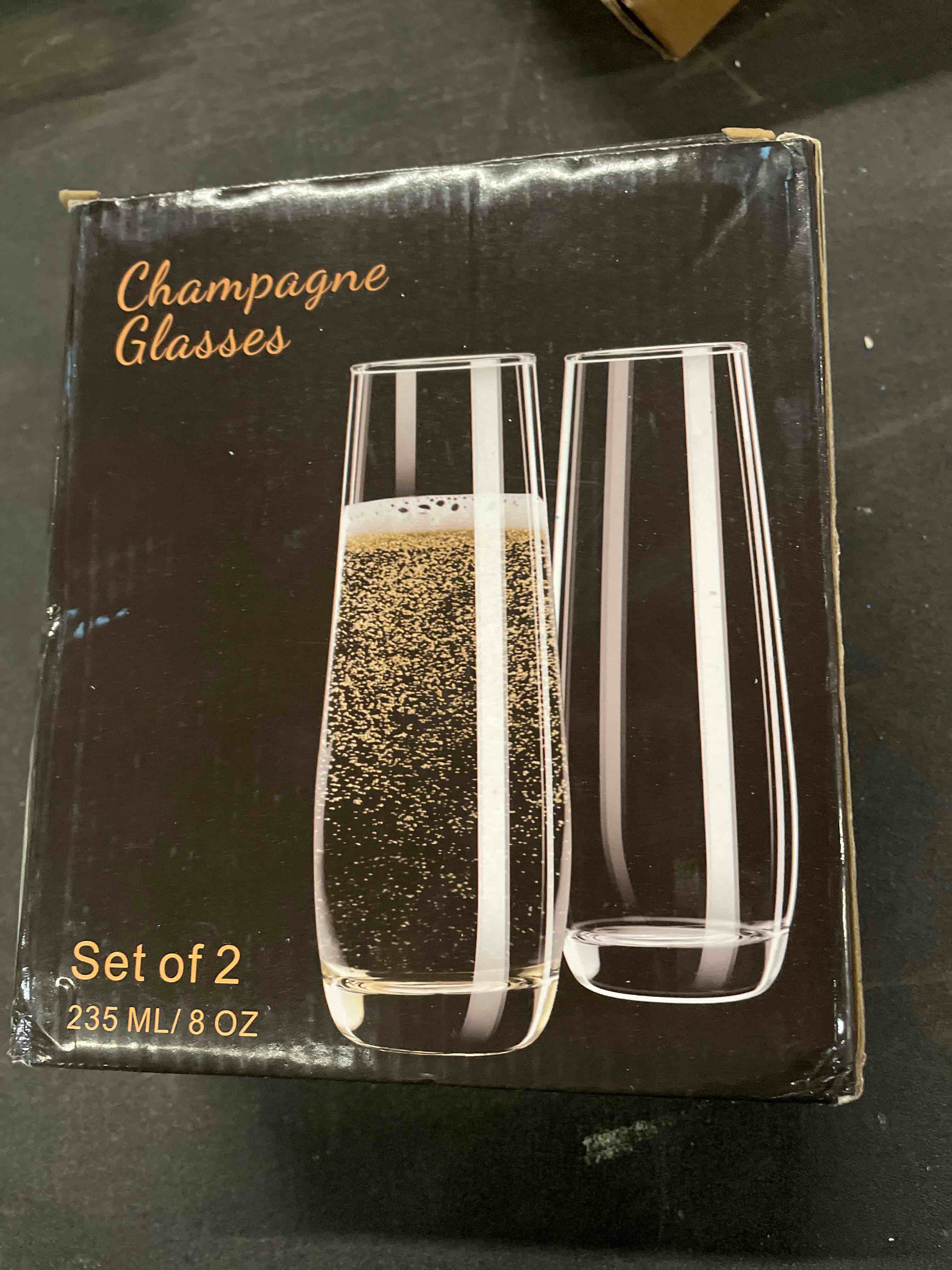 Condition photo showing Good Condition for PARACITY Stemless Champagne Flutes 8 oz, Cocktail Glasses, Champagne Glasses Set of 2, Gift for Birthday, Wedding, Christmas