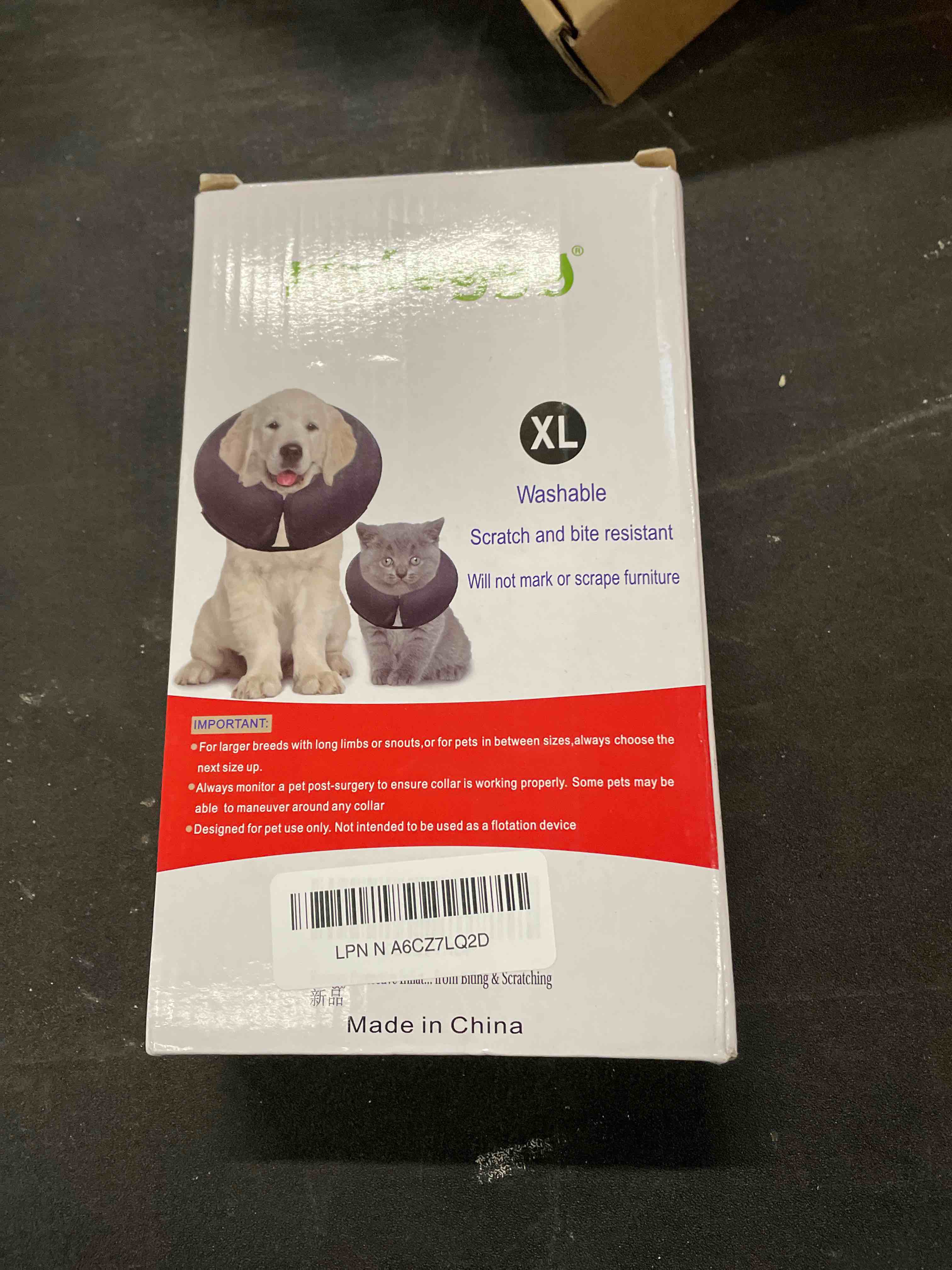 Condition photo showing Good Condition for Katoggy Protective Inflatable Recovery Collar, Soft Blow-up Dog Cone Collar, Pet Donut Cone Collar, Comfy Elizabethan Collar After Surgery for Large Dog to Prevent from Biting & Scratching Dark Grey X-Large (Neck: 18"-24")