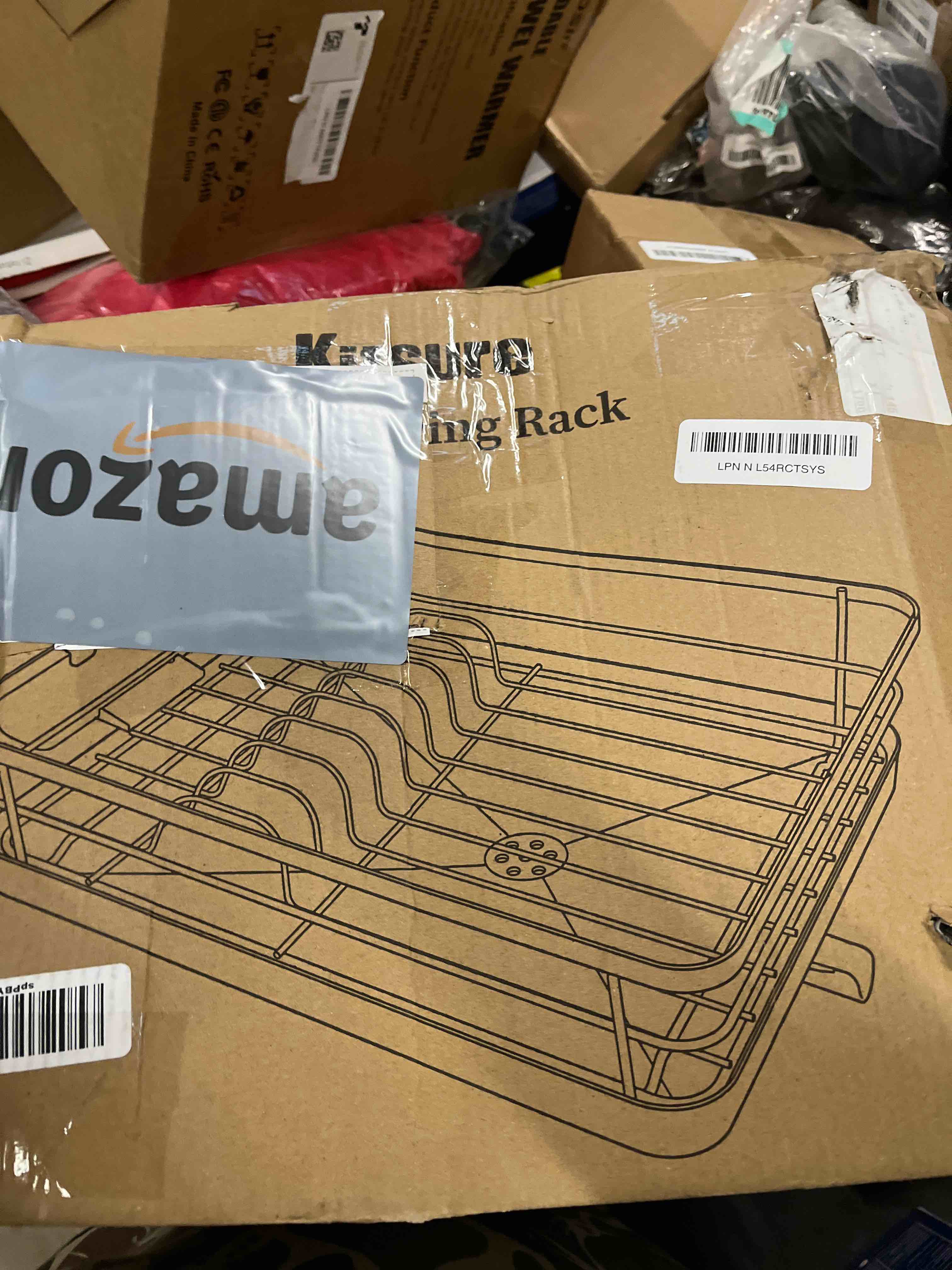 Condition photo showing Good Condition for Kitsure Dish Drying Rack for Kitchen Counter, Stainless Steel Sink Organization and Storage Essentials with Cutlery Holder, Home and Appartment Decor, 12''W x 15.5''L, Black Black 12''W x 15.5''L