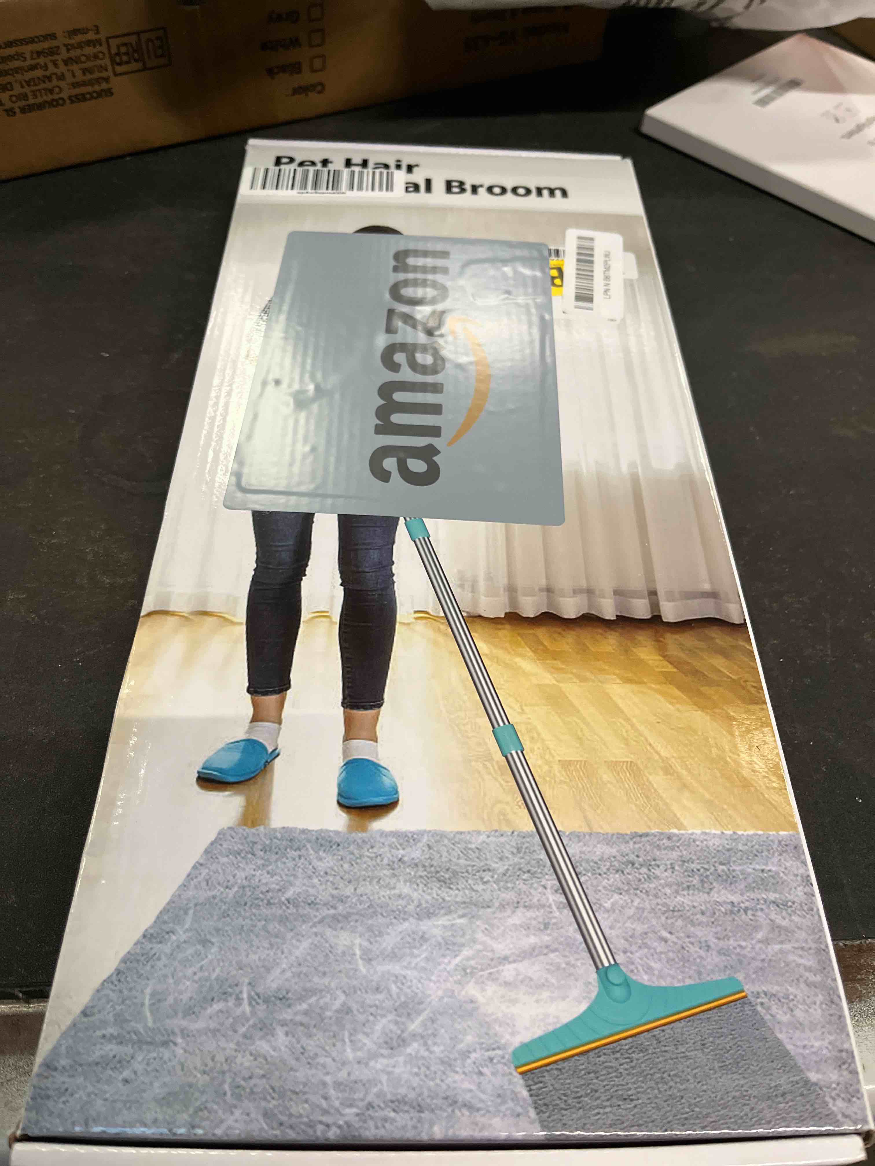 Condition photo showing Good Condition for B-Land Carpet Rake for Pet Hair Removal, Reusable Pet Hair Remover with 60” Adjustable Long Handle, Carpet Scraper Dog Cat Hair Remover Tool for Rugs, Mats Black