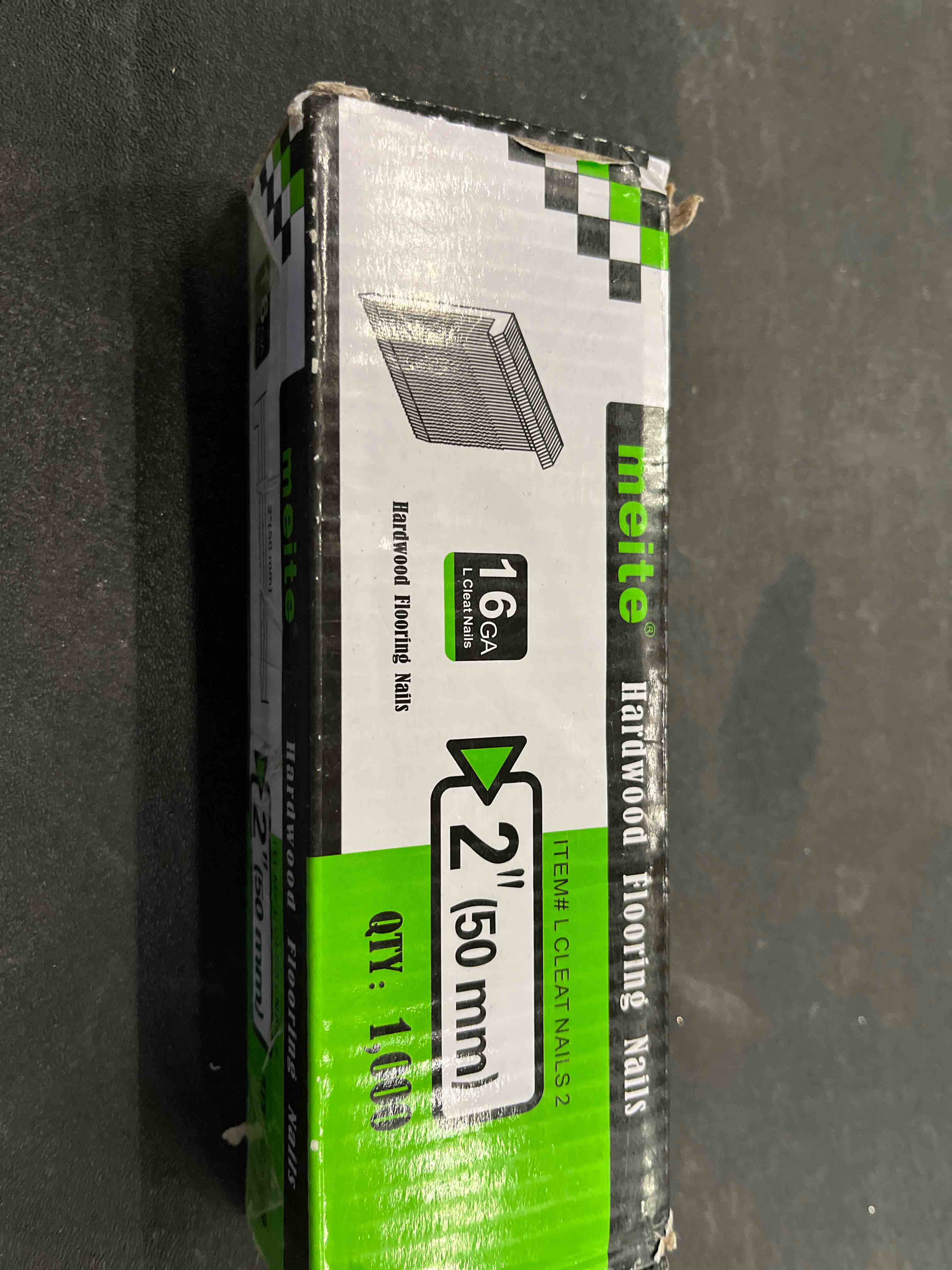 Condition photo showing Good Condition for meite 16 Gauge Flooring Nails 2 Inch, 16GA L Cleat Nails Hardwood Flooring Nails for Flooring Nailer Gun (1,000 Counts) 2 Inch (1 Box)