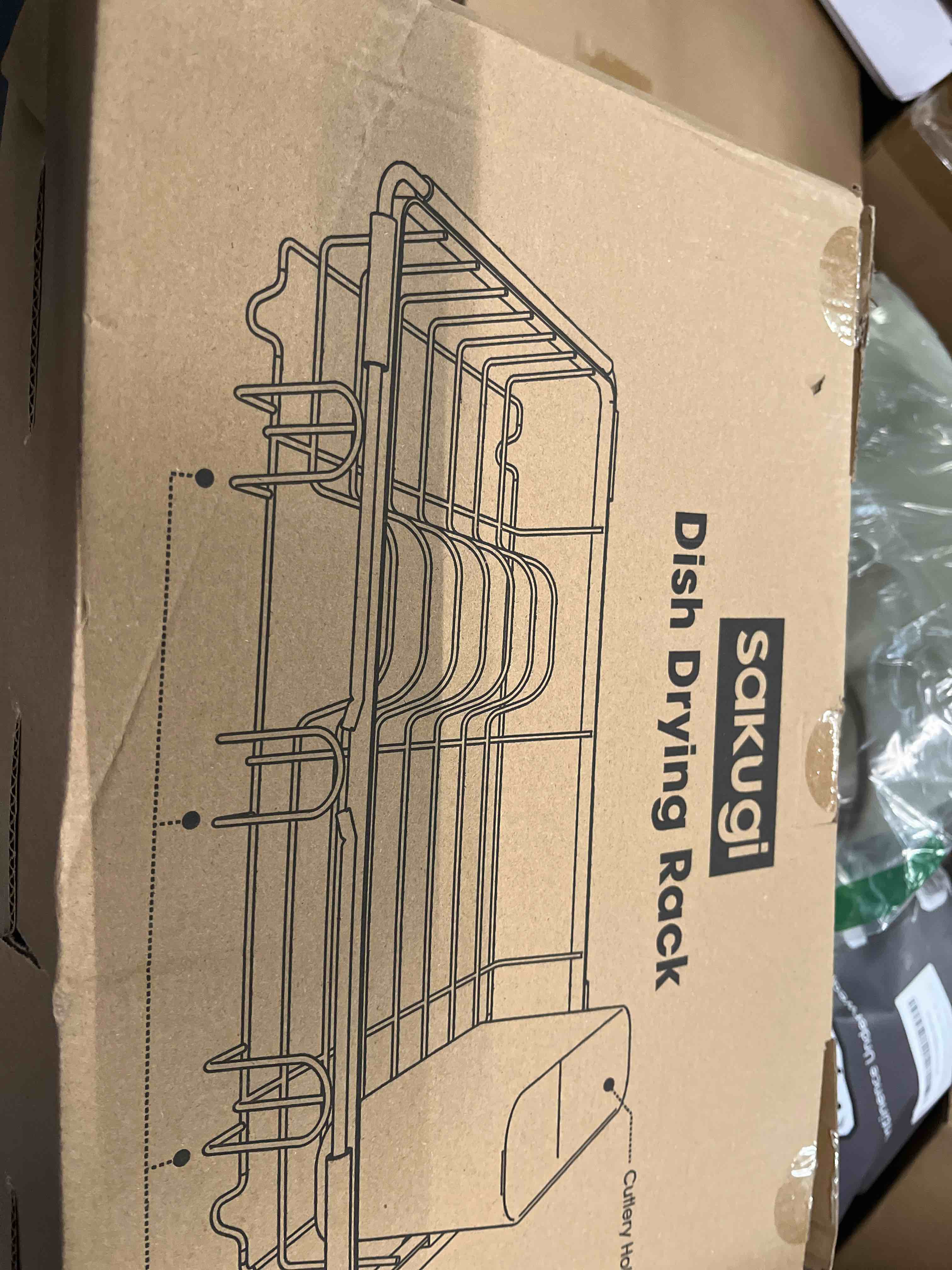 Condition photo showing Good Condition for Dish Drying Rack in Sink - Expandable Stainless Steel Dish Rack Over The Sink, Kitchen Sink Drain Strainer with Cutlery Holder & Cup Holders, 15.4 x 9.8 x 3.0 Inch, Silver Silver Standard - 15.4" × 9.8" × 3"