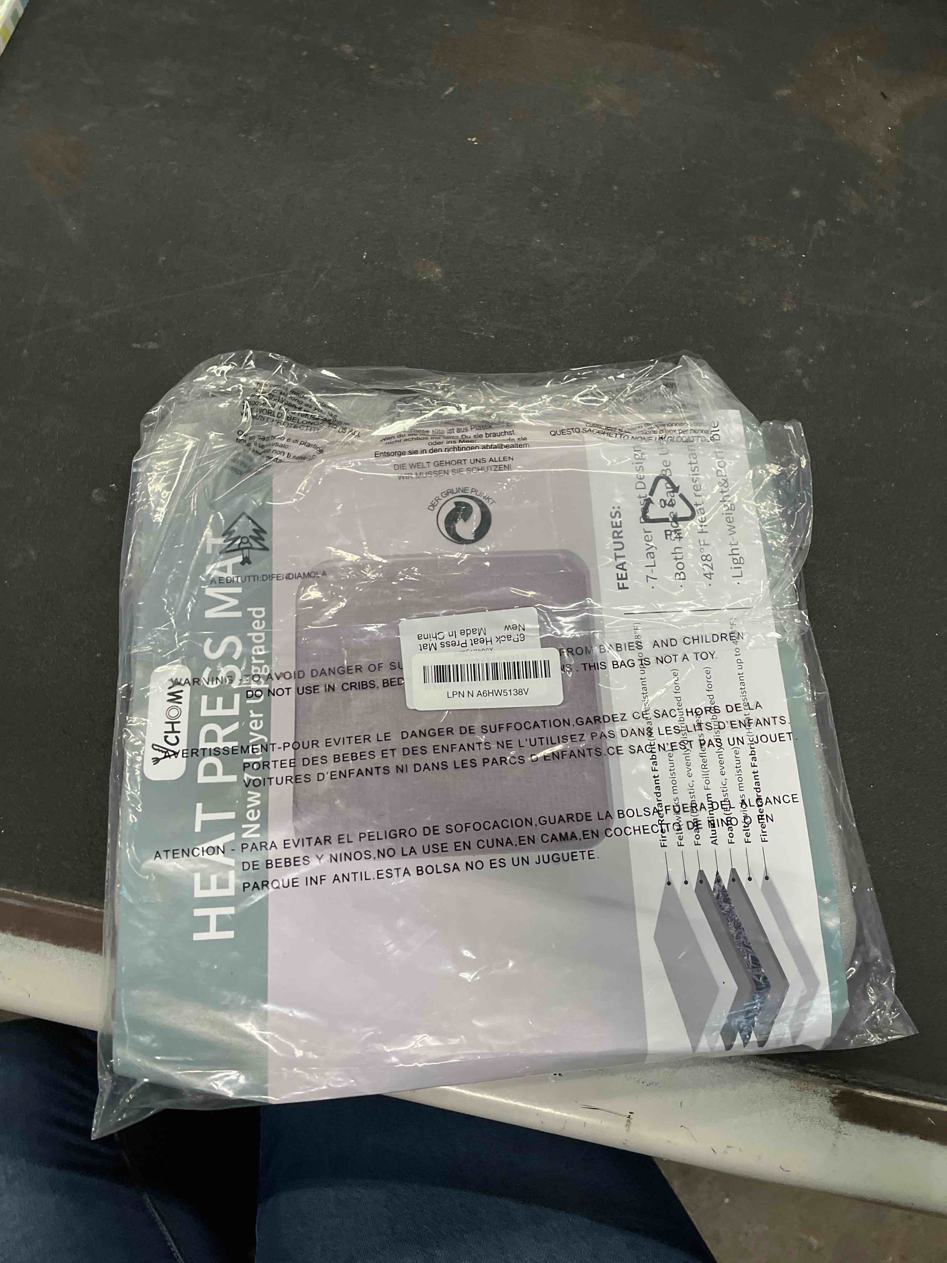 Condition photo showing Good Condition for Heat Press Mat 12" x 12" with 5 Tshirt Guide Rulers for Cricut Easypress, Ironing Pad for DIY Sublimation HTV Vinyl Transfer